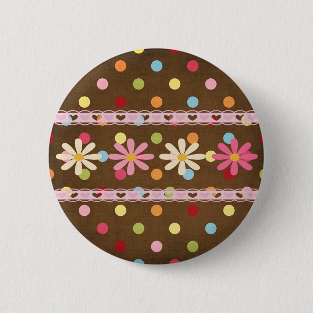 Chapa Redonda De 5 Cm Flores del amor (Anverso)