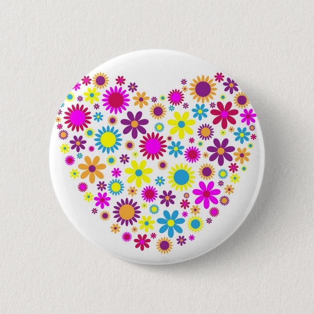 Chapa Redonda De 5 Cm Flores dichosos (Anverso)