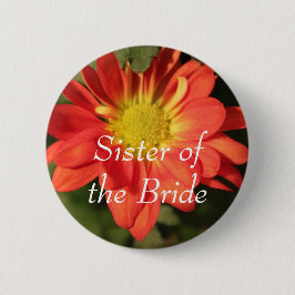 Chapa Redonda De 5 Cm Flores doradas y naranjas de margarita.