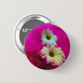 Chapa Redonda De 5 Cm Flores en rosa