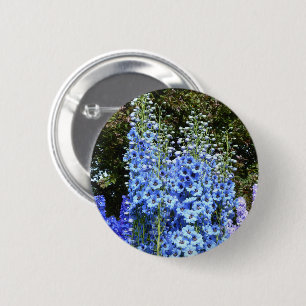 Chapa Redonda De 5 Cm Flores Florales de Delfino Azul Naturaleza del Jar