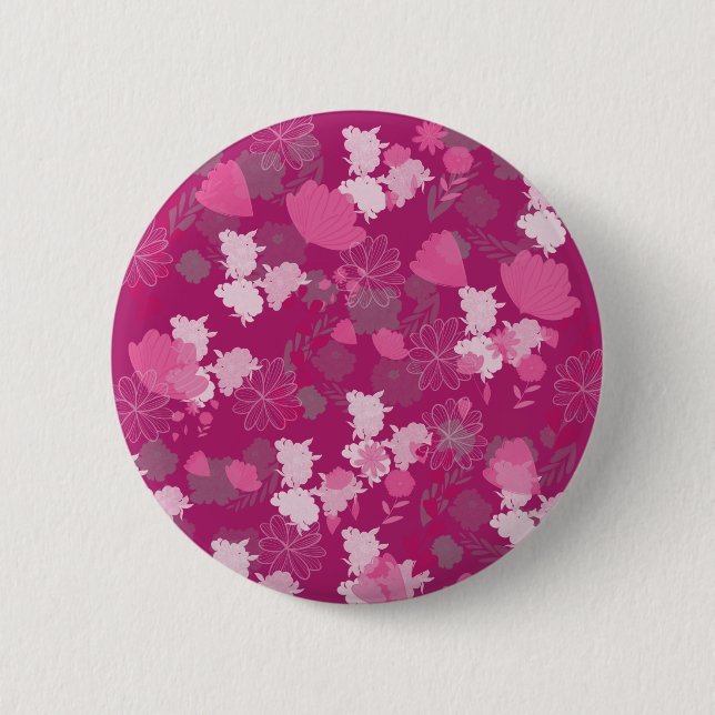 Chapa Redonda De 5 Cm flores rosadas (Anverso)