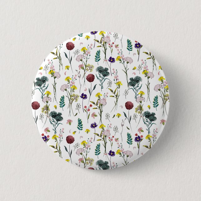 Chapa Redonda De 5 Cm Flores Silvestres Vibrantes (Anverso)