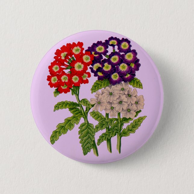 Chapa Redonda De 5 Cm flores verbena (Anverso)