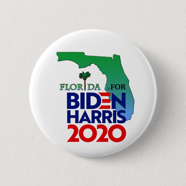Chapa Redonda De 5 Cm Florida para Biden Harris 2020 (Anverso)