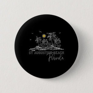 Chapa Redonda De 5 Cm Florida St. Augustine Playa Fl Palma Vintage M