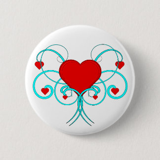 Chapa Redonda De 5 Cm Flourish de los corazones
