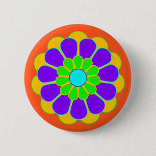 Chapa Redonda De 5 Cm Flower Flower Power Bloom II + tu trasero. y idea