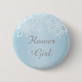 Chapa Redonda De 5 Cm Flower Girl Winter Snowflakes
