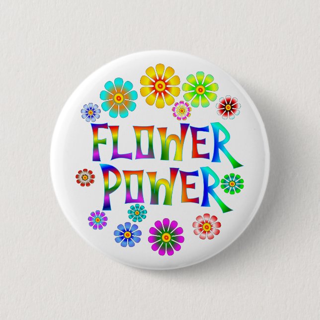 CHAPA REDONDA DE 5 CM FLOWER POWER (Anverso)