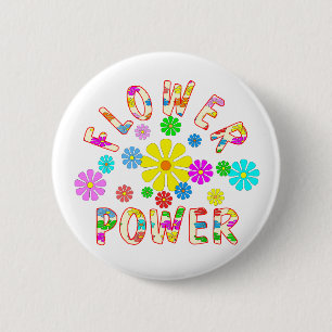 Chapa Redonda De 5 Cm Flower power