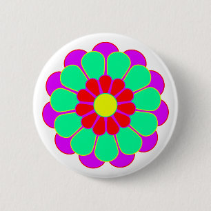 Chapa Redonda De 5 Cm Flower Power Bloom I divertida