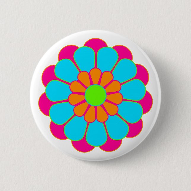 Chapa Redonda De 5 Cm Flower Power Bloom III (Anverso)