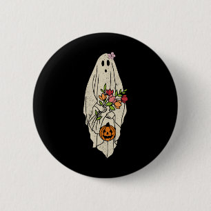 Chapa Redonda De 5 Cm Flower Vintage Flower Floral Ghost Cute Funny Hall