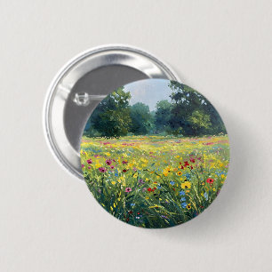 Chapa Redonda De 5 Cm Flowered field