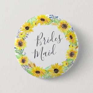 Chapa Redonda De 5 Cm Flowerfields Bridesmaid