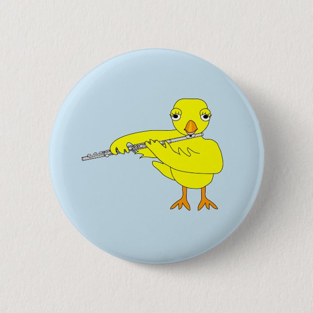 Chapa Redonda De 5 Cm Flute Chick (Anverso)
