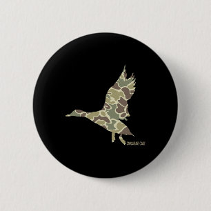 Chapa Redonda De 5 Cm Flying Mallard Duck Camouflage Camo Caza de Patos