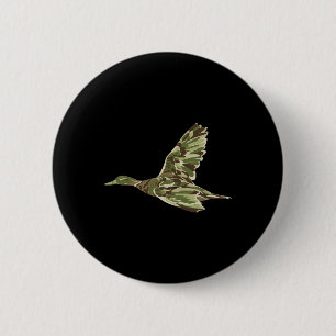 Chapa Redonda De 5 Cm Flying Mallard Duck Camouflage Camo Caza de Patos 