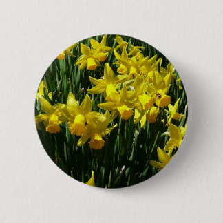 Chapa Redonda De 5 Cm Focos amarillos y flores de primavera alegres