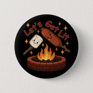 Chapa Redonda De 5 Cm Fogon “Let's Get Lit” – Malvavisco y Hot Dog Lindo