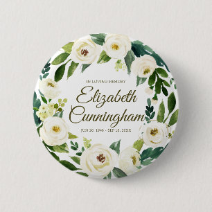 Chapa Redonda De 5 Cm Foliage floral funeral moderno