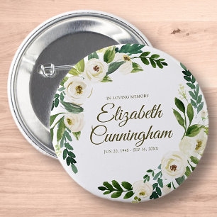 Chapa Redonda De 5 Cm Foliage floral funeral moderno