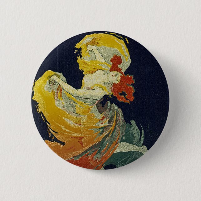 Chapa Redonda De 5 Cm Folies Berger ~ La Loie Fuller (Anverso)