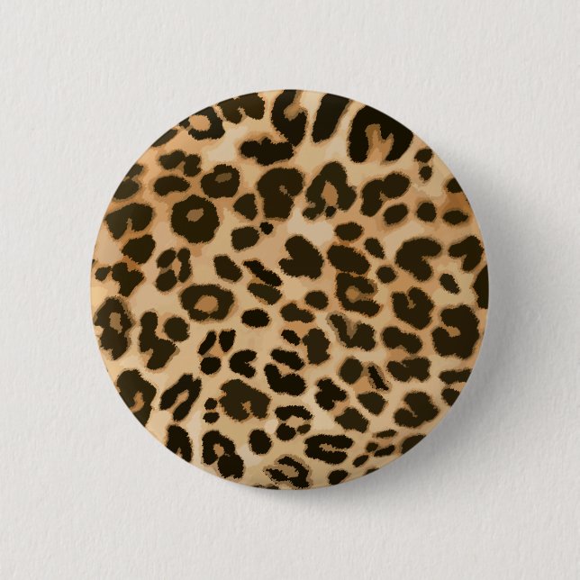 Chapa Redonda De 5 Cm Fondo de impresión de leopardo (Anverso)