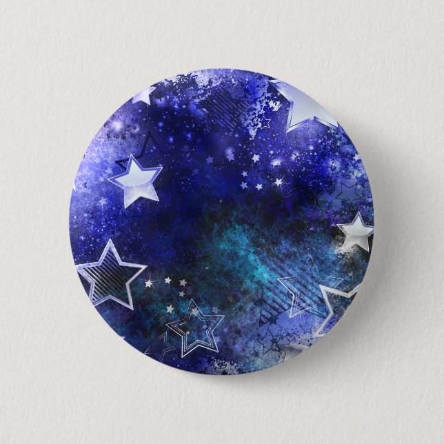 Chapa Redonda De 5 Cm Fondo espacial con estrellas (Anverso)