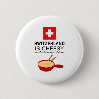 Chapa Redonda De 5 Cm "fondue" suiza divertida