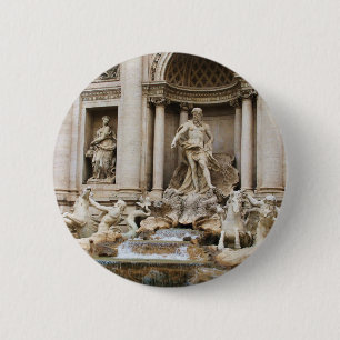 Chapa Redonda De 5 Cm Fontana de Trevi Roma Foto de viaje de Italia