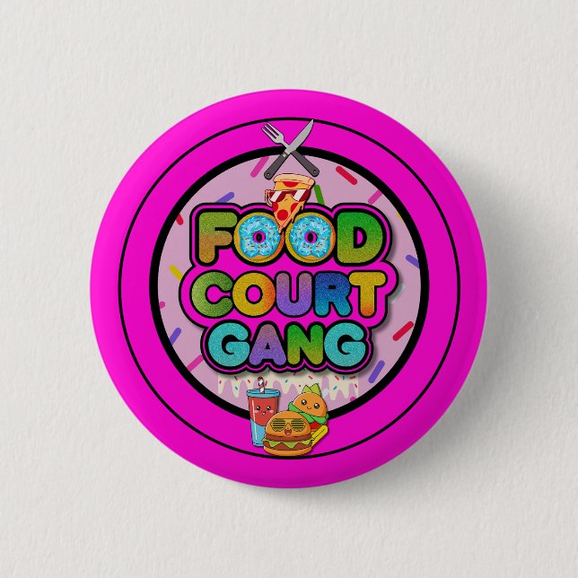 Chapa Redonda De 5 Cm Food Court Gang Logo Button (Anverso)