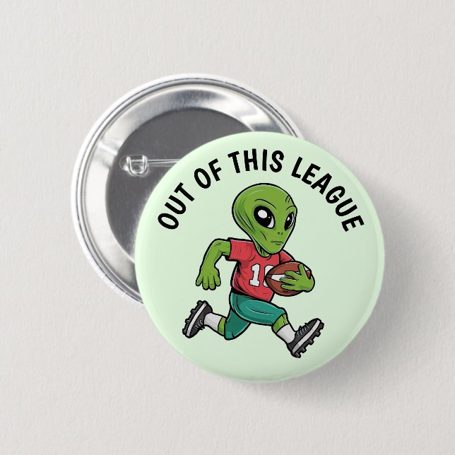 Chapa Redonda De 5 Cm Footballer Alien (Anverso y reverso)