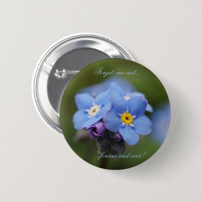Chapa Redonda De 5 Cm Forget-me-not forever and ever! (Anverso y reverso)