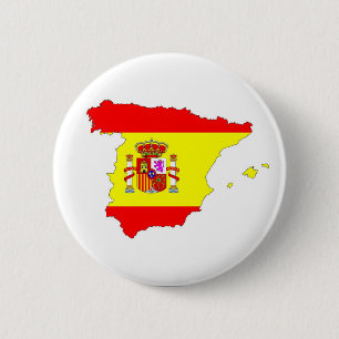 Chapa Redonda De 5 Cm forma del mapa de la bandera de españa