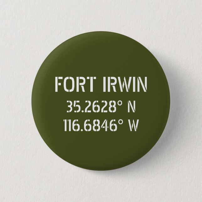 Chapa Redonda De 5 Cm Fort Irwin Latitude Longitude   (Anverso)