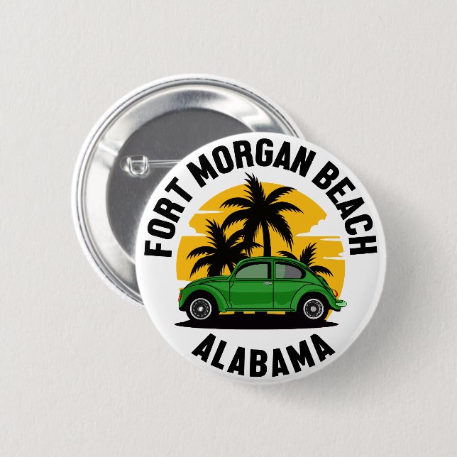 Chapa Redonda De 5 Cm Fort Morgan Beach, Alabama (Anverso y reverso)