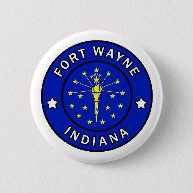 Chapa Redonda De 5 Cm Fort Wayne Indiana (Anverso)