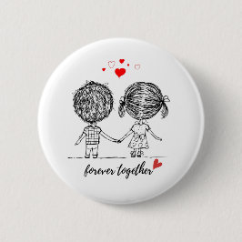 Chapa Redonda De 5 Cm Forver Together Design for Couples 