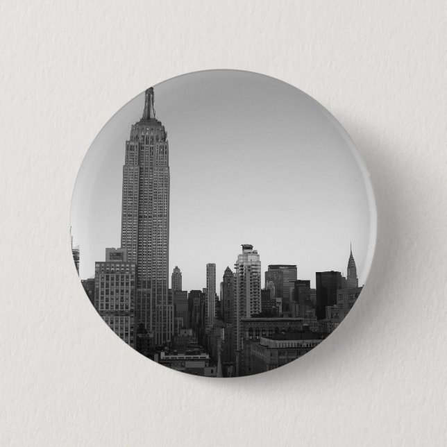 Chapa Redonda De 5 Cm Foto 2 del Empire State Building (Anverso)