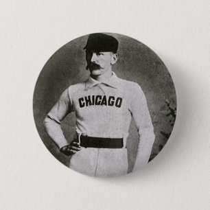 Chapa Redonda De 5 Cm Foto antigua, jugador de béisbol de Chicago