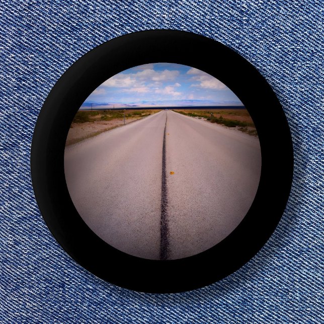 Chapa Redonda De 5 Cm Foto con marco negro (Create your own black framed photo pinback button.)