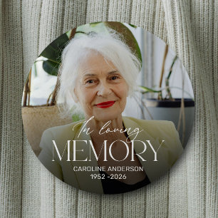 Chapa Redonda De 5 Cm Foto conmemorativa personalizada en memoria