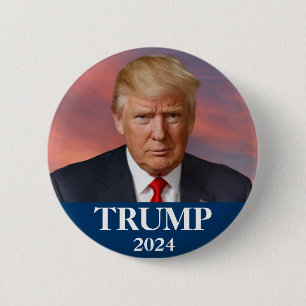 Chapa Redonda De 5 Cm Foto de Donald Trump - Presidencial