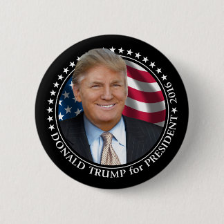 Chapa Redonda De 5 Cm Foto de Donald Trump - Presidente 2016