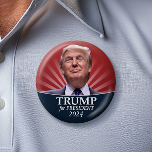 Chapa Redonda De 5 Cm Foto de Donald Trump - presidente 2024