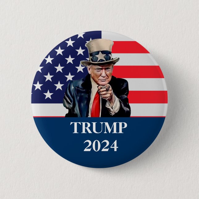 Chapa Redonda De 5 Cm Foto de Donald Trump - Presidente: basta de decir  (Anverso)