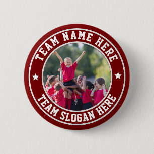 Chapa Redonda De 5 Cm Foto de equipo deportivo personalizada