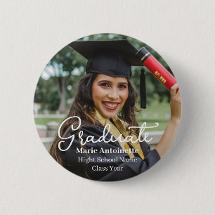 Chapa Redonda De 5 Cm Foto de graduación moderna personalizada
